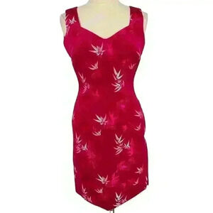 Vtg 90s Y2K Frederick’s of Hollywood Pink Brocade Asian Chinese Floral Dress 4
